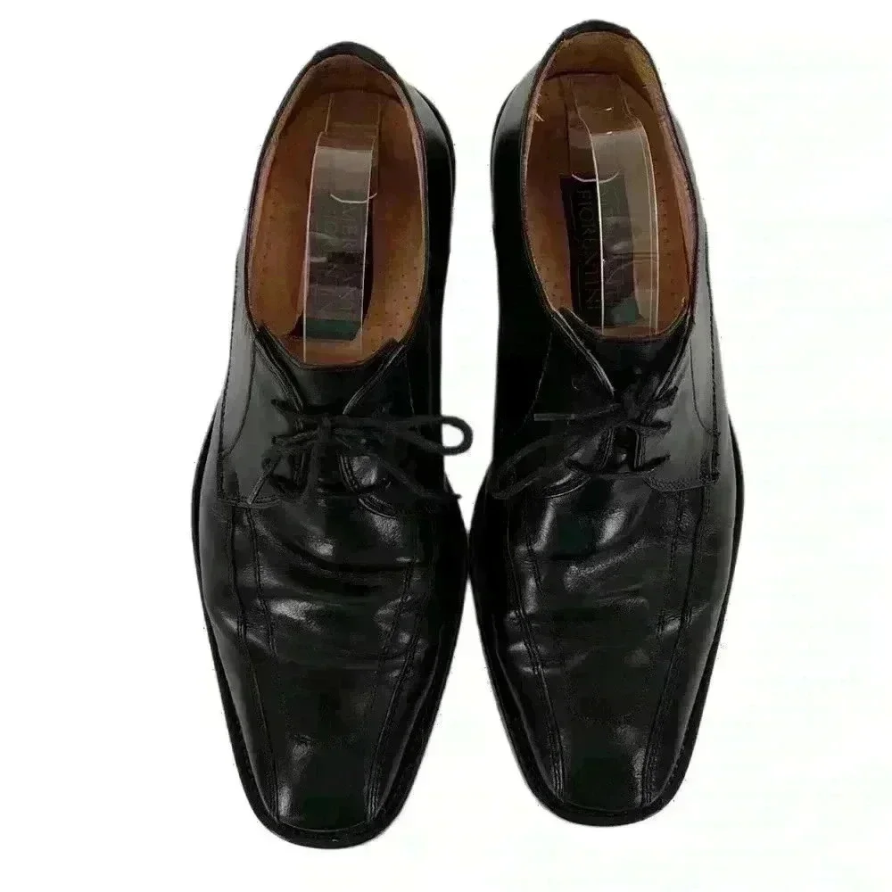 Mercanti Fiorentini mens dress shoes size 8 black Italian leather vintage 90s